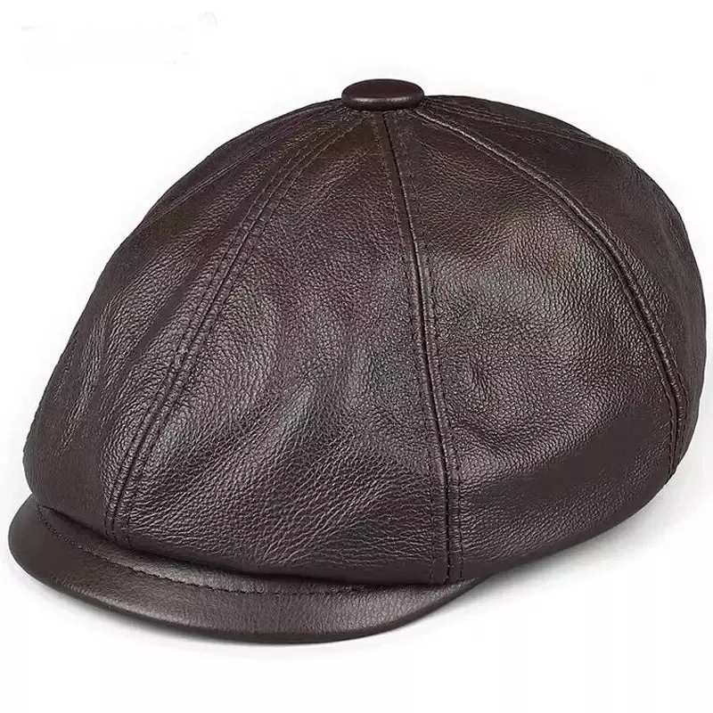 Rivette Genuine Leather Newsboy Cap