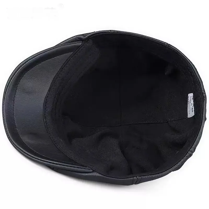 Rivette Genuine Leather Newsboy Cap