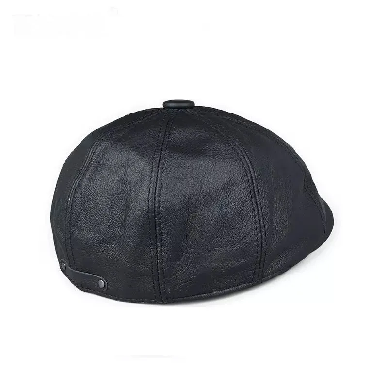 Rivette Genuine Leather Newsboy Cap