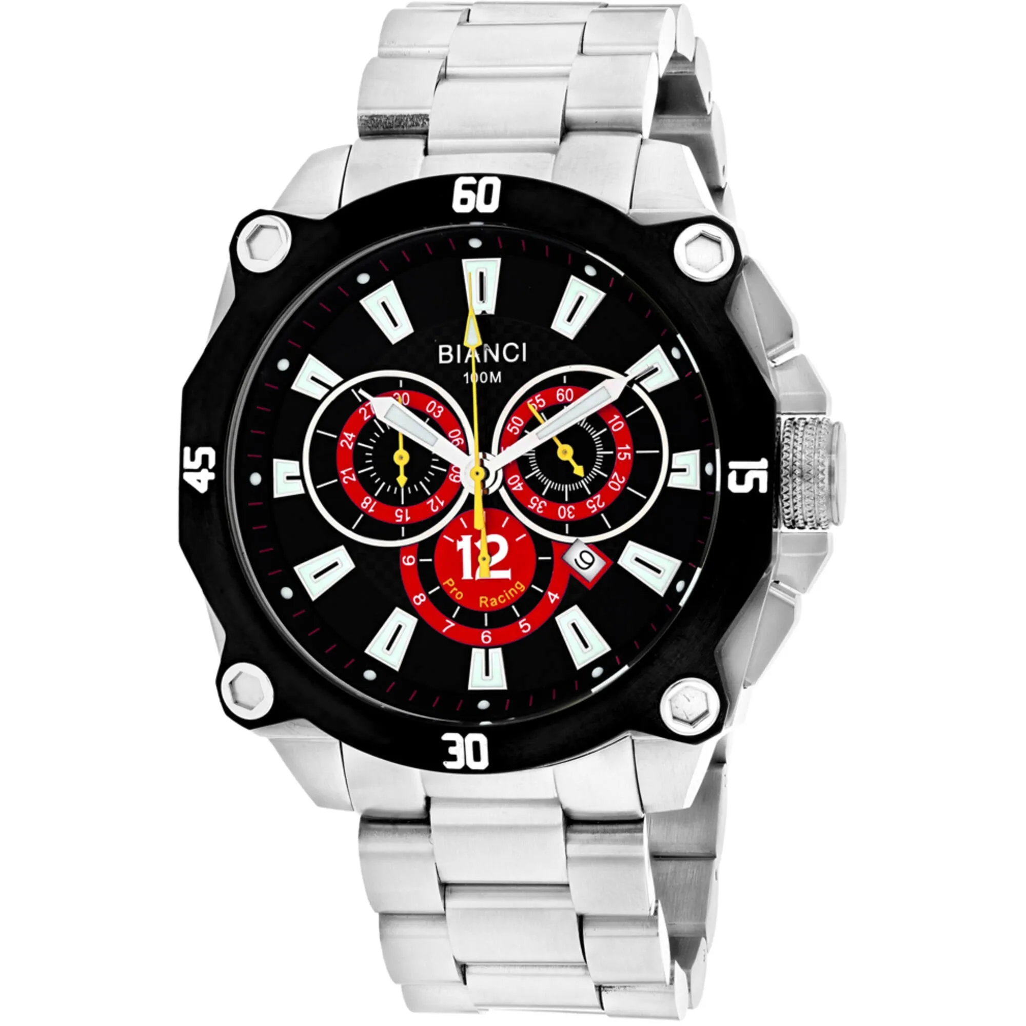 Roberto Bianci Men's Watch - Enzo Black Dial Stainless Steel Bracelet | RB71013 Luxury Quartz Watch Quartz Watch Sale