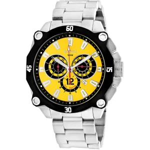 Roberto Bianci Men's Watch - Enzo Yellow Dial Stainless Steel Bracelet | RB71011 Luxury Quartz Watch Quartz Watch Sale