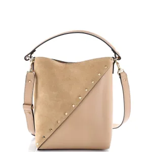 Rockstud Wispy Bucket Bag Leather and Suede Small stylish bucket bags