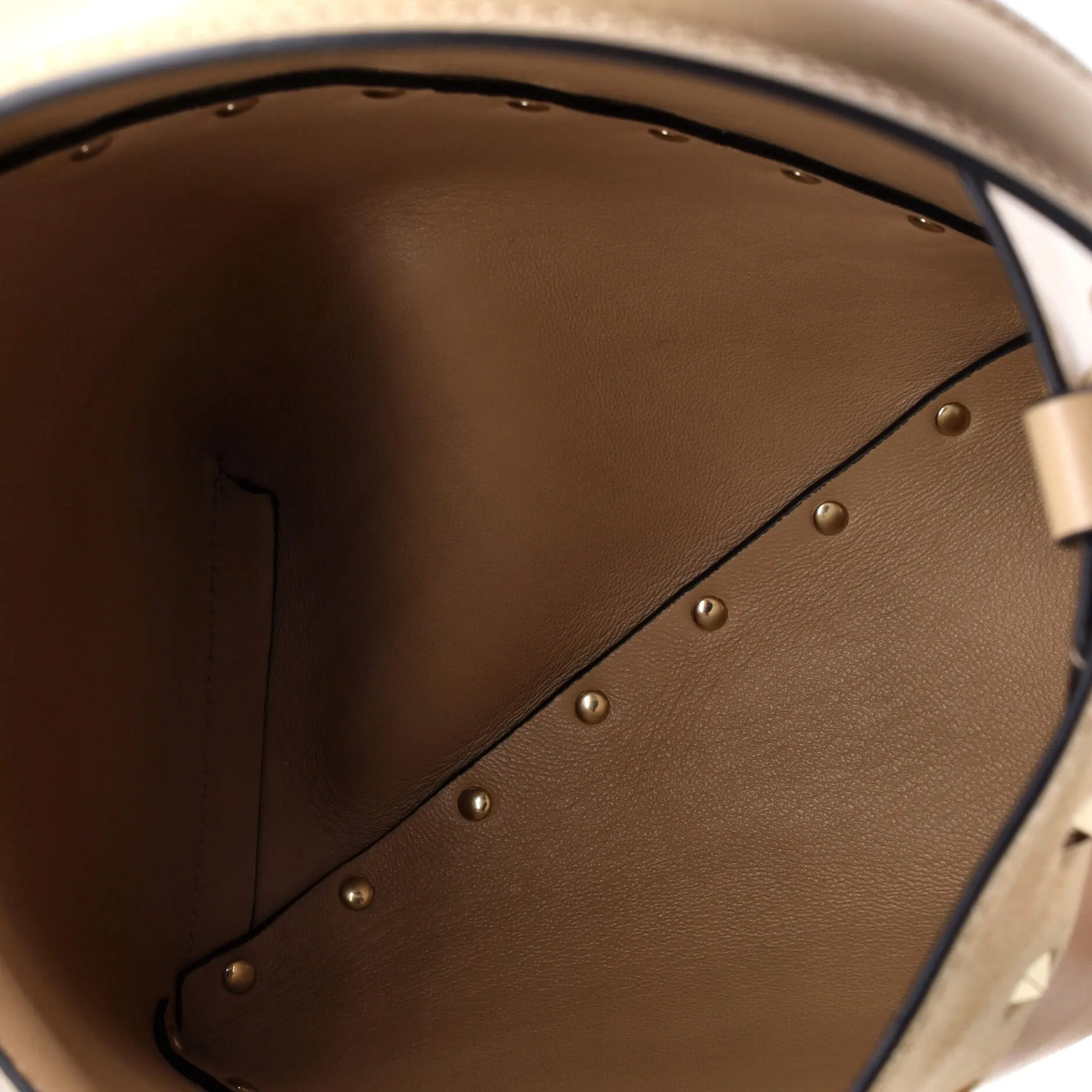 Rockstud Wispy Bucket Bag Leather and Suede Small