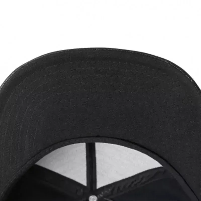 ROCKY Black Leather Snapback Cap