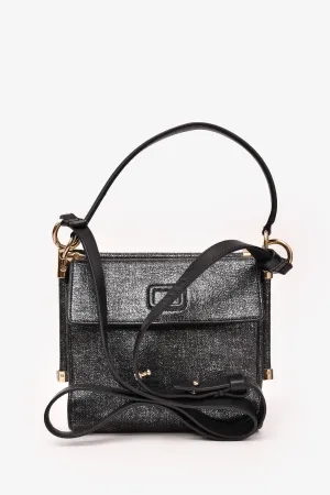 Roger Vivier Grey Metallic Fabric Miss Viv Crossbody Bag anti-theft crossbody bags sale