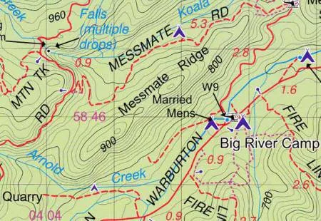 Rooftop's Big River, Rubicon, Sheepyard Flat Forest Activities Map