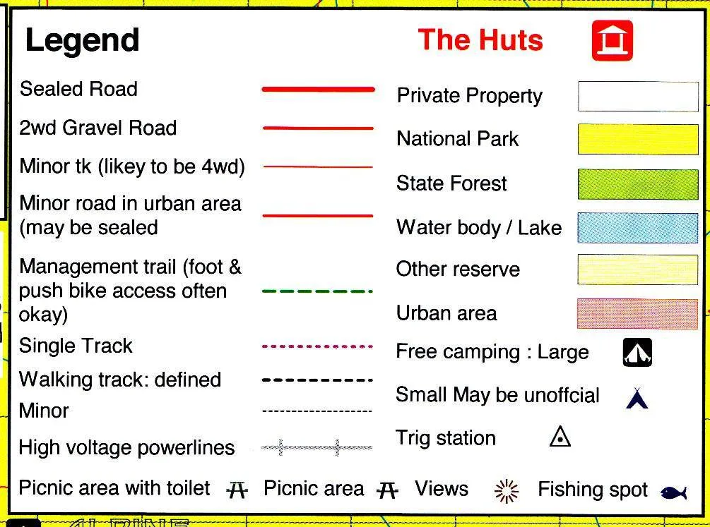 Rooftop's Bush Huts around Mansfield Map