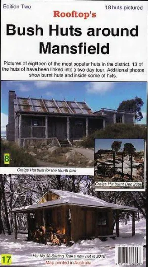 Rooftop's Bush Huts around Mansfield Map camp map guide sale waterproof hiking map topographic camping map