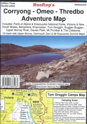 Rooftop's Corryong Omeo Thredbo Adventure Map camp map guide sale waterproof hiking map topographic camping map