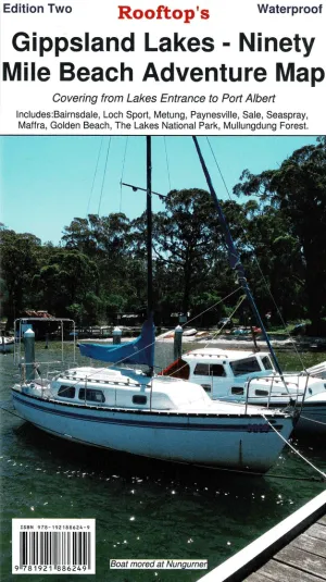 Rooftop's Gippsland Lakes Ninety Mile Beach Map camp map guide sale waterproof hiking map topographic camping map