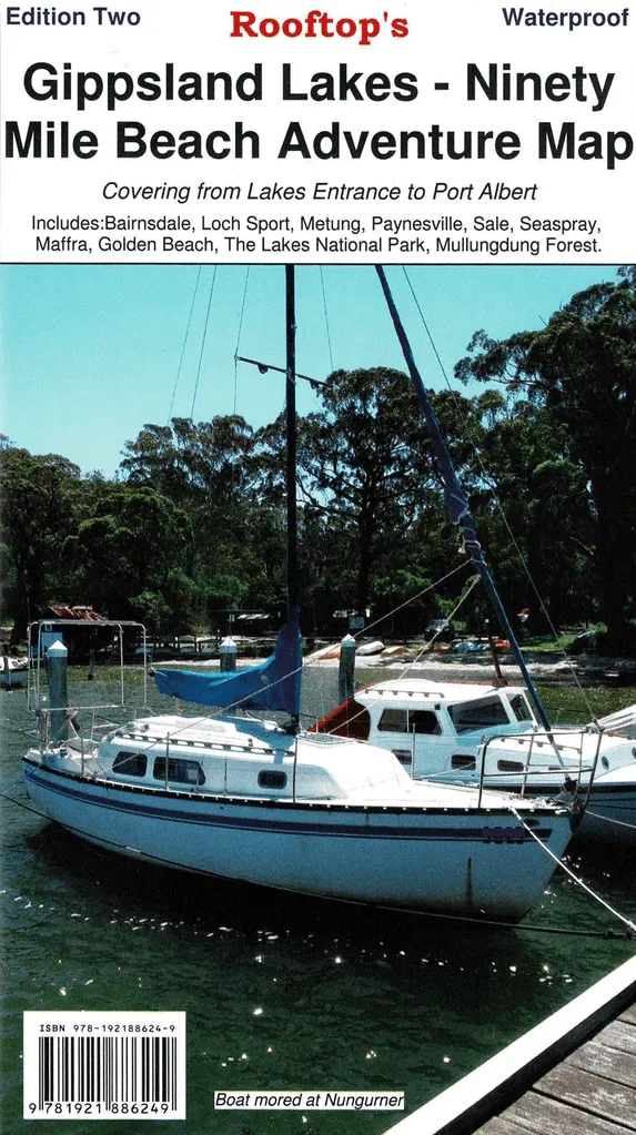 Rooftop's Gippsland Lakes Ninety Mile Beach Map camp map guide sale waterproof hiking map topographic camping map