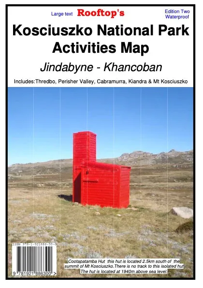 Rooftop's Kosciuszko National Park Forest Activities Map camp map guide sale waterproof hiking map topographic camping map