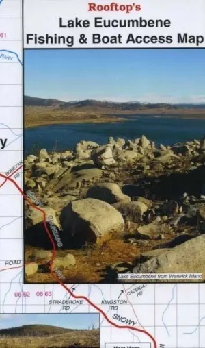 Rooftop's Lake Eucumbene Fishing and Boat Access Map camp map guide sale waterproof hiking map topographic camping map