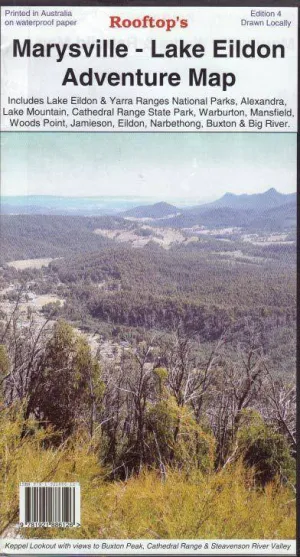 Rooftop's Marysville Lake Eildon Adventure Map camp map guide sale waterproof hiking map topographic camping map