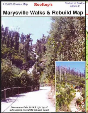 Rooftop's Marysville Walks and Rebuild camp map guide sale waterproof hiking map topographic camping map
