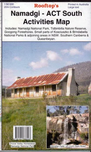 Rooftop's Namadgi - ACT South Activities Map camp map guide sale waterproof hiking map topographic camping map