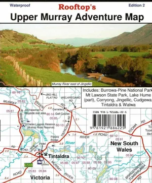 Rooftop's Upper Murray Adventure Map - Edition 2 camp map guide sale waterproof hiking map topographic camping map