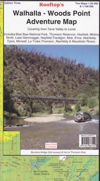 Rooftop's Walhalla Woods Point Adventure Map camp map guide sale waterproof hiking map topographic camping map