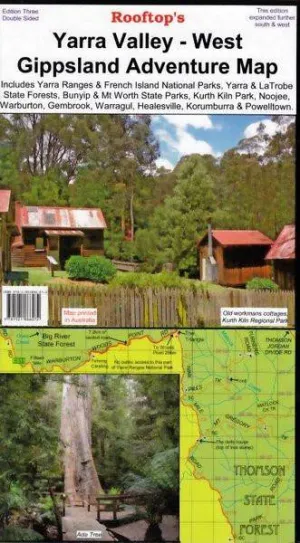 Rooftop's Yarra Valley West Gippsland Adventure Map camp map guide sale waterproof hiking map topographic camping map