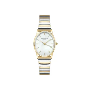 Rosefield Oval White MOP Duotone Shine Finish Watch OVWDSG-OV17 