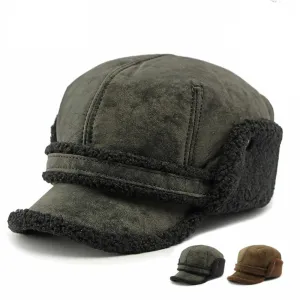 Rostov Winter Earflaps Fur Baseball Cap boater hat with bow in beach sunlight