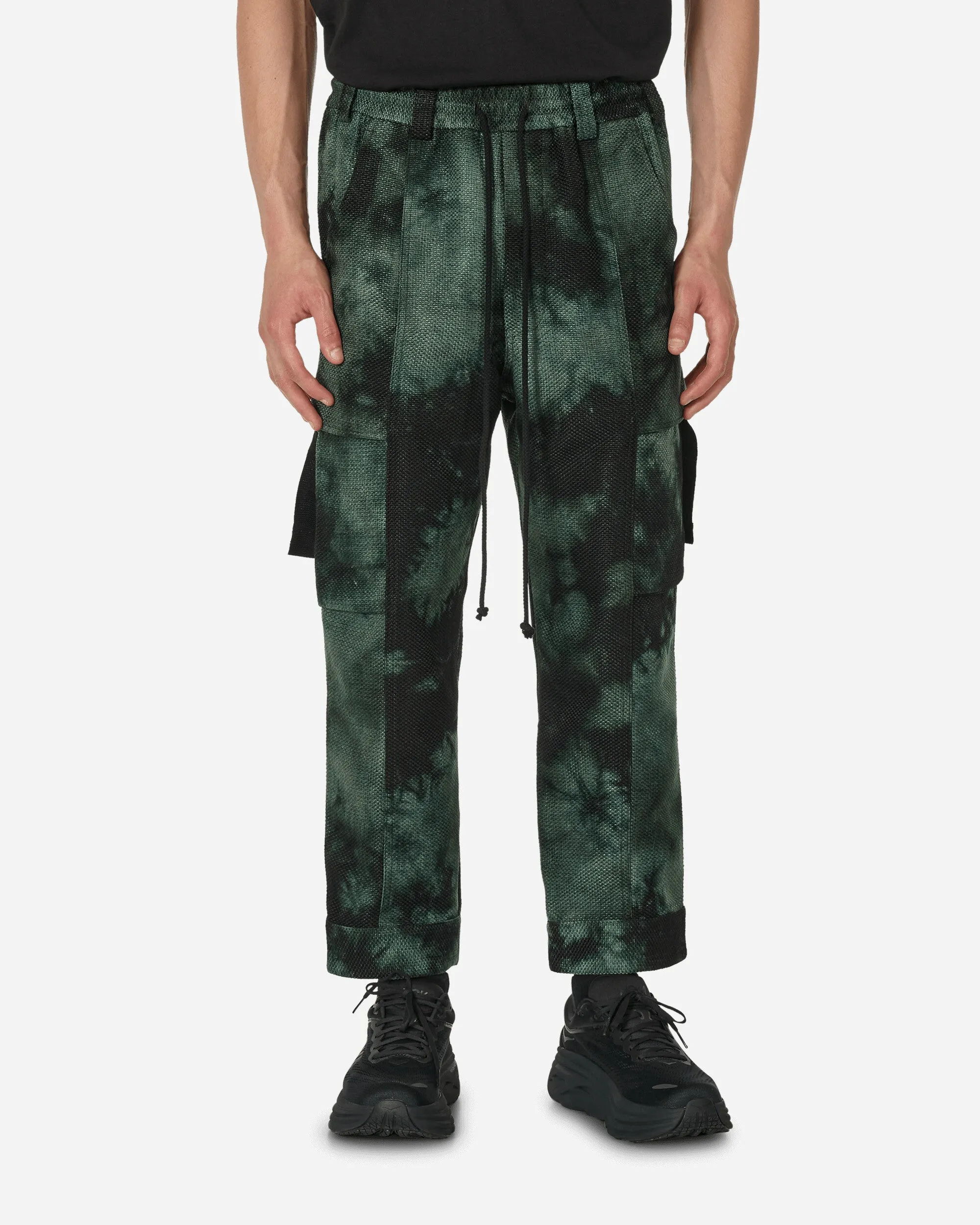 Rounded Velvet Tabbed Cargo Pants Green Men's sweatshirt