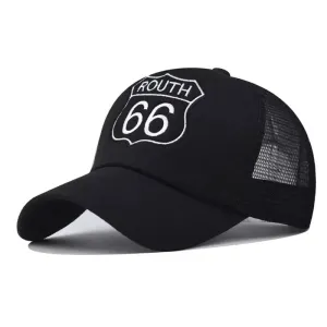 Route 66 Trucker Cap boater hat with bow in beach sunlight