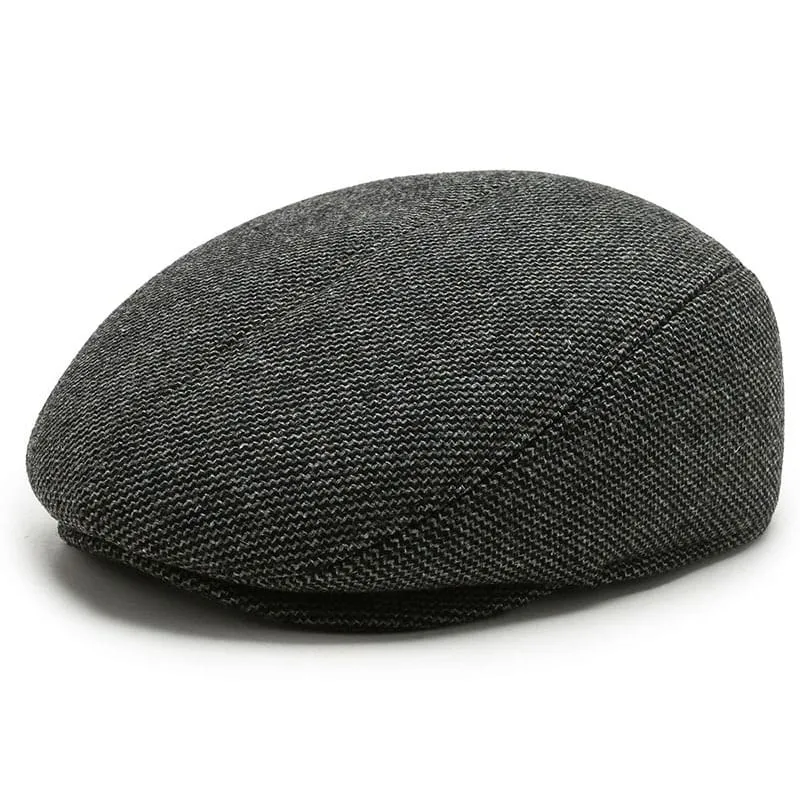RQL Earflaps Wool Flat Cap