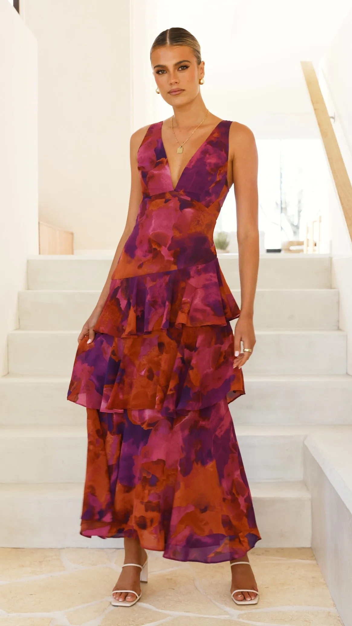 Sachiko Maxi Dress - Purple Print,prom dresses,wedding guest dresses,homecoming dresses,bridesmaid dresses,cocktail dresses,women clothing,summer dresses,formal dresses,sundresses,mother of the bride dresses,quince clothing,bodycon dress,dress casual,dress