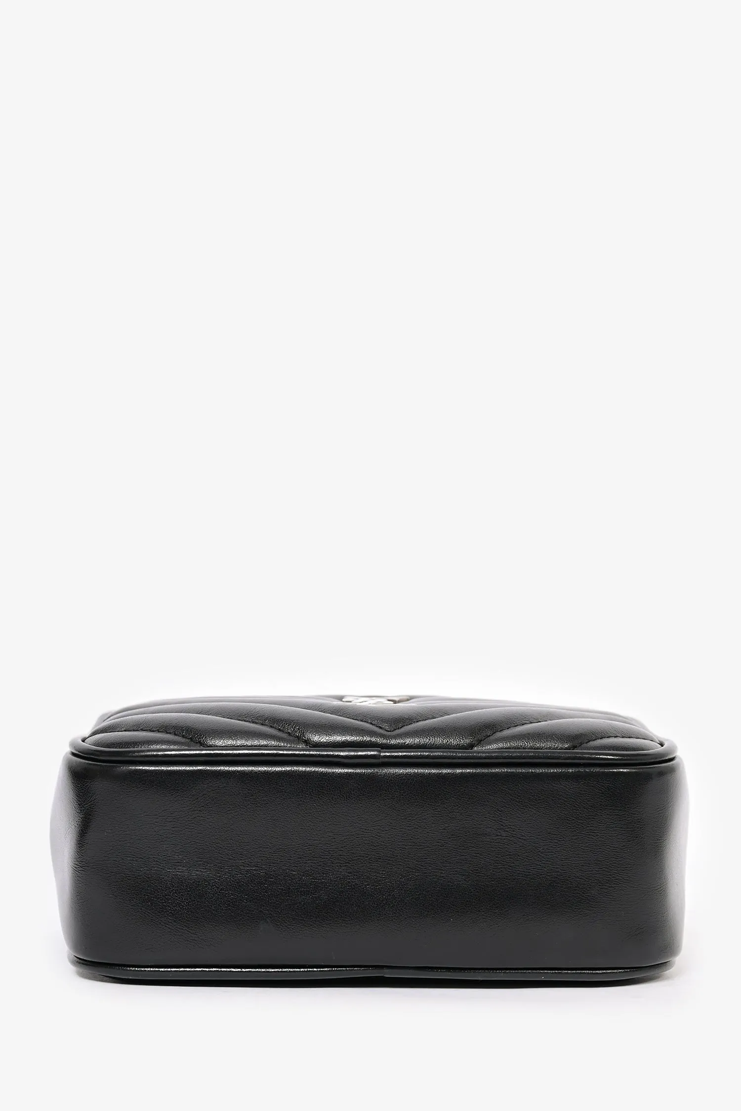 Saint Laurent 2019 Black Chevron Leather Mini Lou Camera Crossbody
