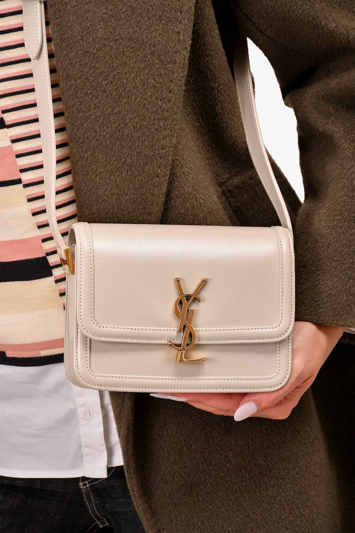 Saint Laurent 2023 White Leather Small Solferino Crossbody anti-theft crossbody bags sale