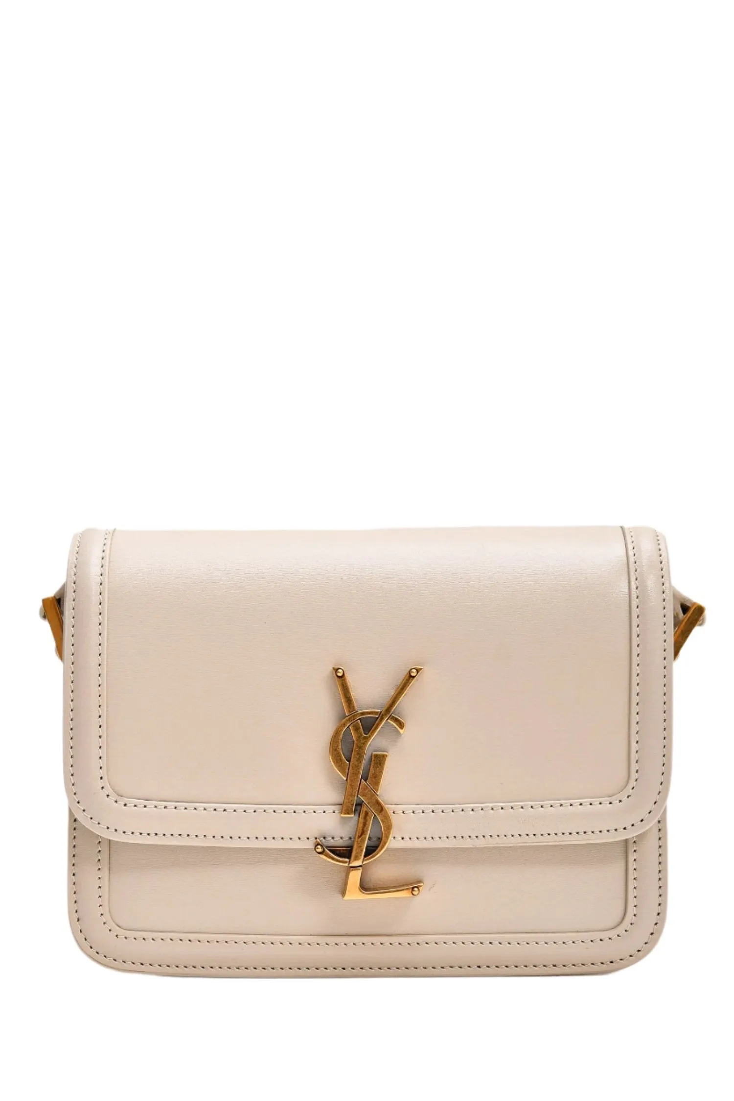 Saint Laurent 2023 White Leather Small Solferino Crossbody