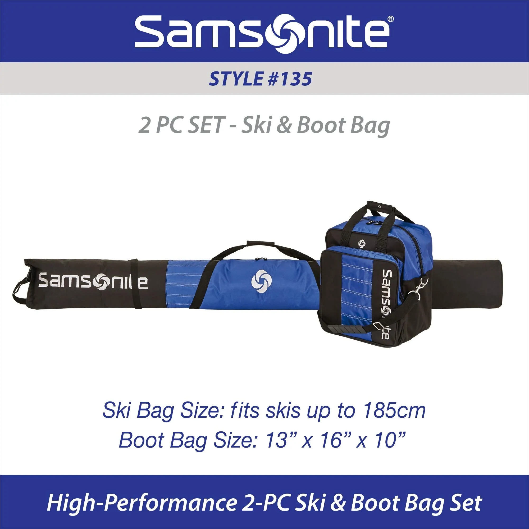Ensemble de sacs Samsonite Deluxe pour skis et chaussures / 2 pièces