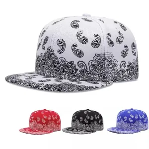 San Andreas Cashew Flowers Snapback Cap boater hat with bow in beach sunlight