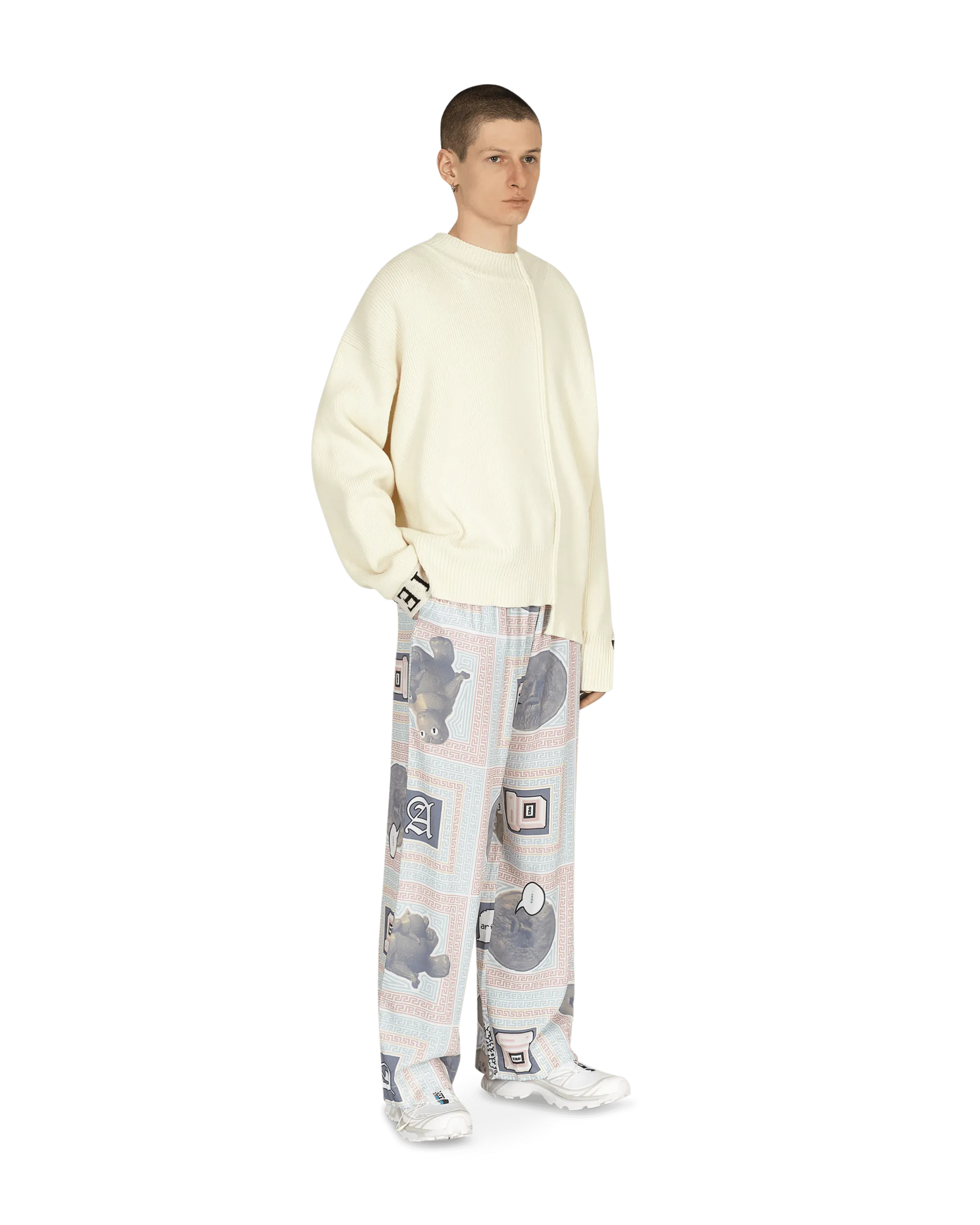 Scarf Print Pijama Pants Multicolor