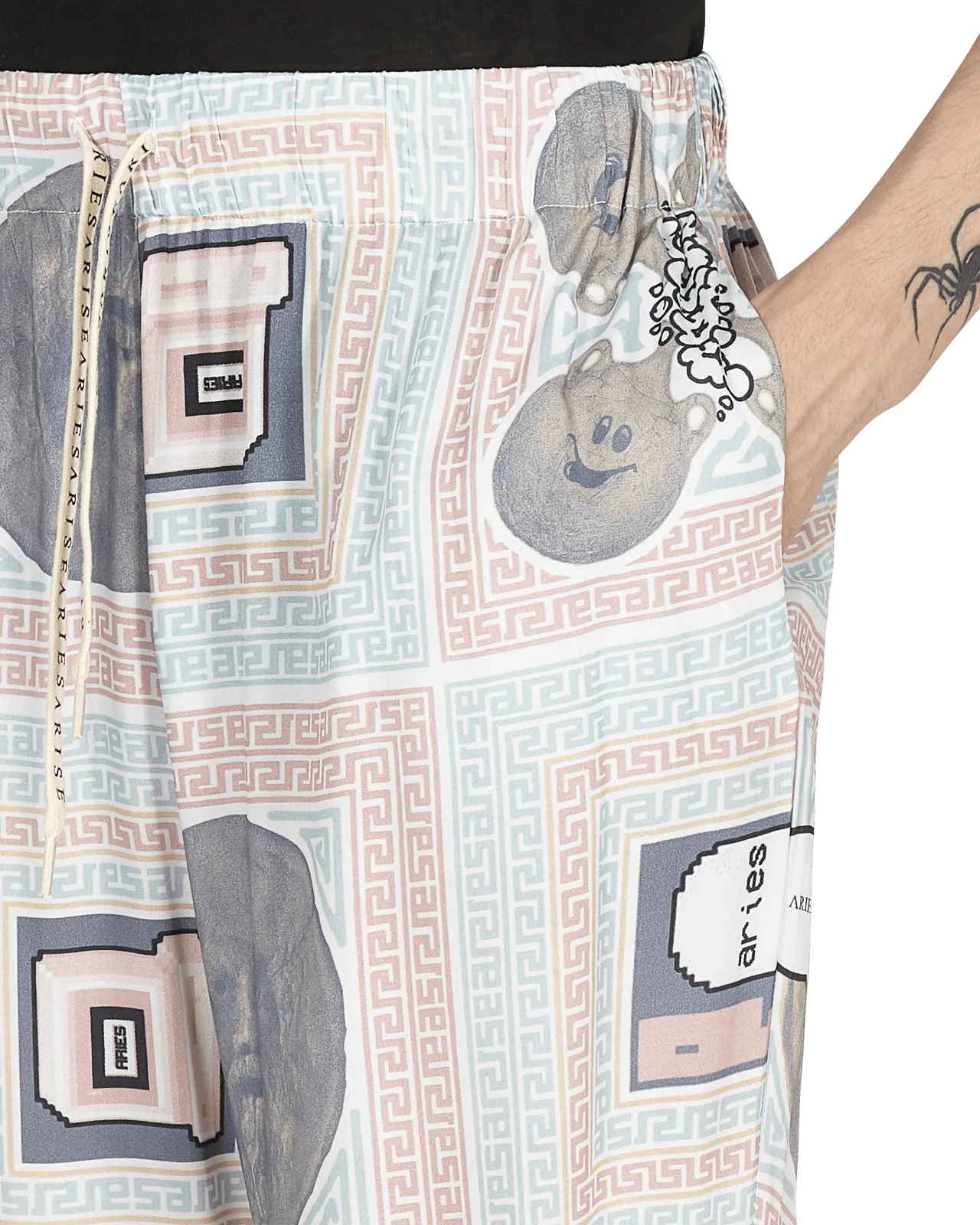 Scarf Print Pijama Pants Multicolor