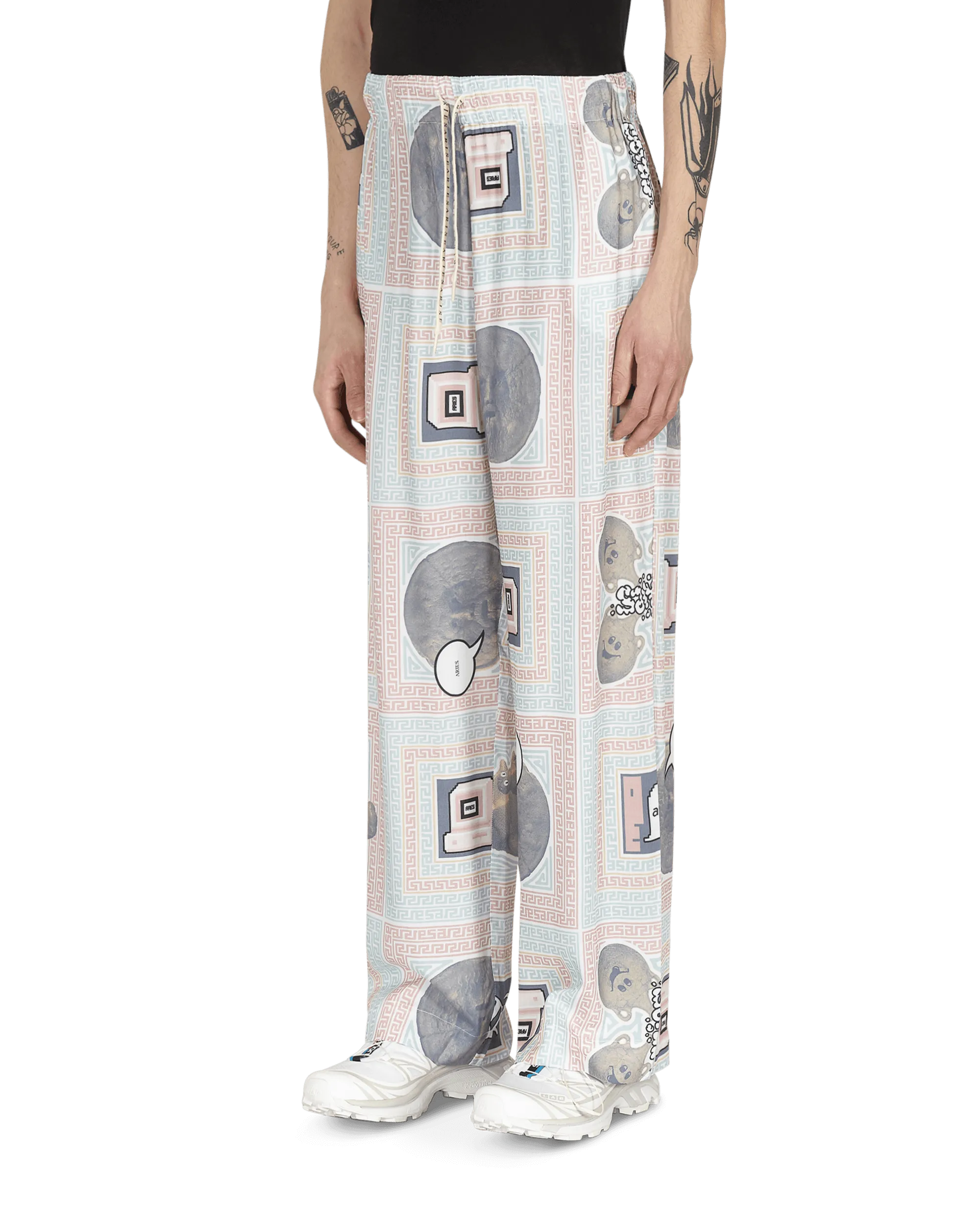 Scarf Print Pijama Pants Multicolor