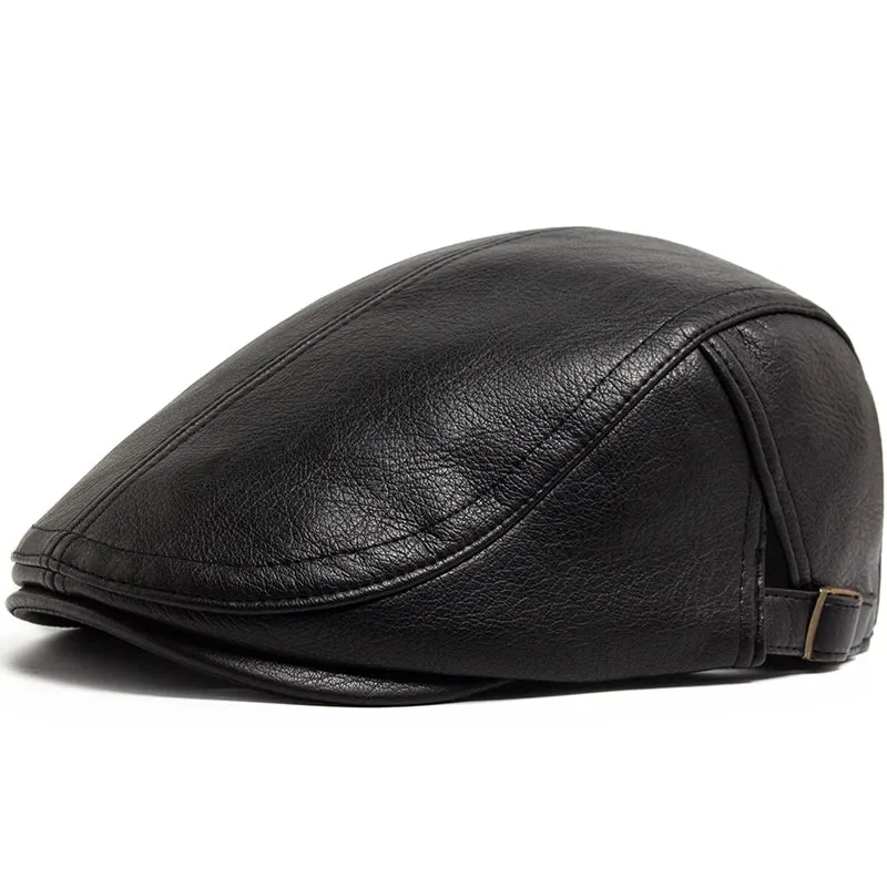Scott Leather Flat Cap