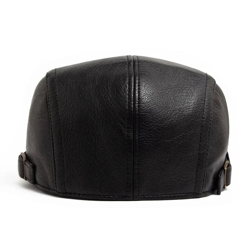 Scott Leather Flat Cap