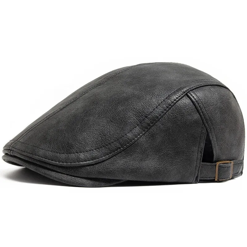 Scott Leather Flat Cap