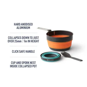 Sea to Summit | Frontier UL Collapsible One Pot Cook Set - [3 Piece] 1L Pot camp tool kit sale lightweight camp multi tool compact camp repair kit