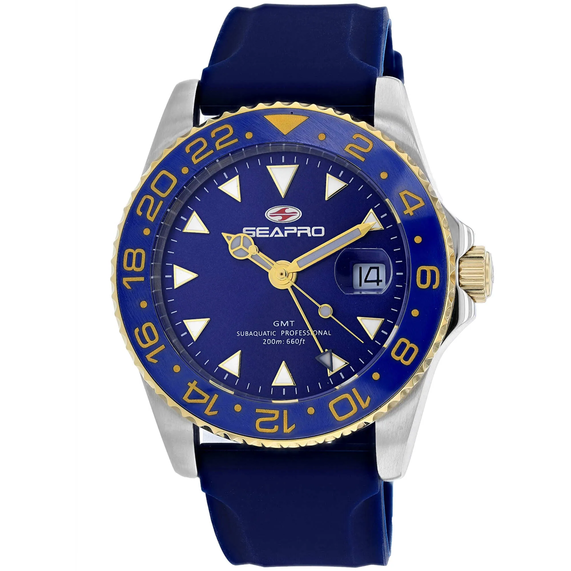 Seapro Men's Watch - Agent Quartz Silver Tone Case Blue Dial Rubber Strap | SP0124 