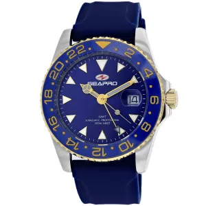 Seapro Men's Watch - Agent Quartz Silver Tone Case Blue Dial Rubber Strap | SP0124 