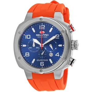 Seapro Men's Watch - Guardian Quartz Blue Dial Orange Rubber Strap | SP3345 