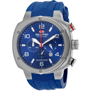Seapro Men's Watch - Guardian Quartz Silver Tone Case Blue Rubber Strap | SP3343 