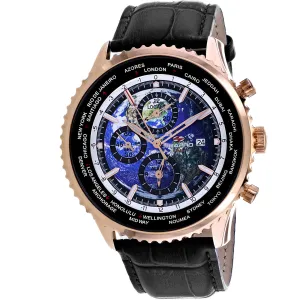 Seapro Men's Watch - Meridian World Timer GMT Blue Dial Leather Strap | SP7134 