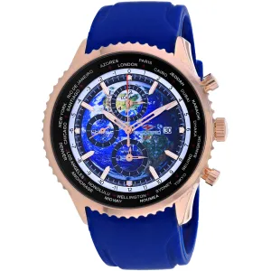 Seapro Men's Watch - Meridian World Timer GMT Quartz Blue Dial Rubber Strap | SP7522 