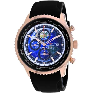 Seapro Men's Watch - Meridian World Timer GMT Quartz Blue Dial Rubber Strap | SP7523 