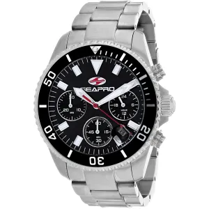 Seapro Men's Watch - Scuba 200 Chrono Black Dial Stainless Steel Bracelet | SP4351 Luxury Quartz Watch Quartz Watch Sale