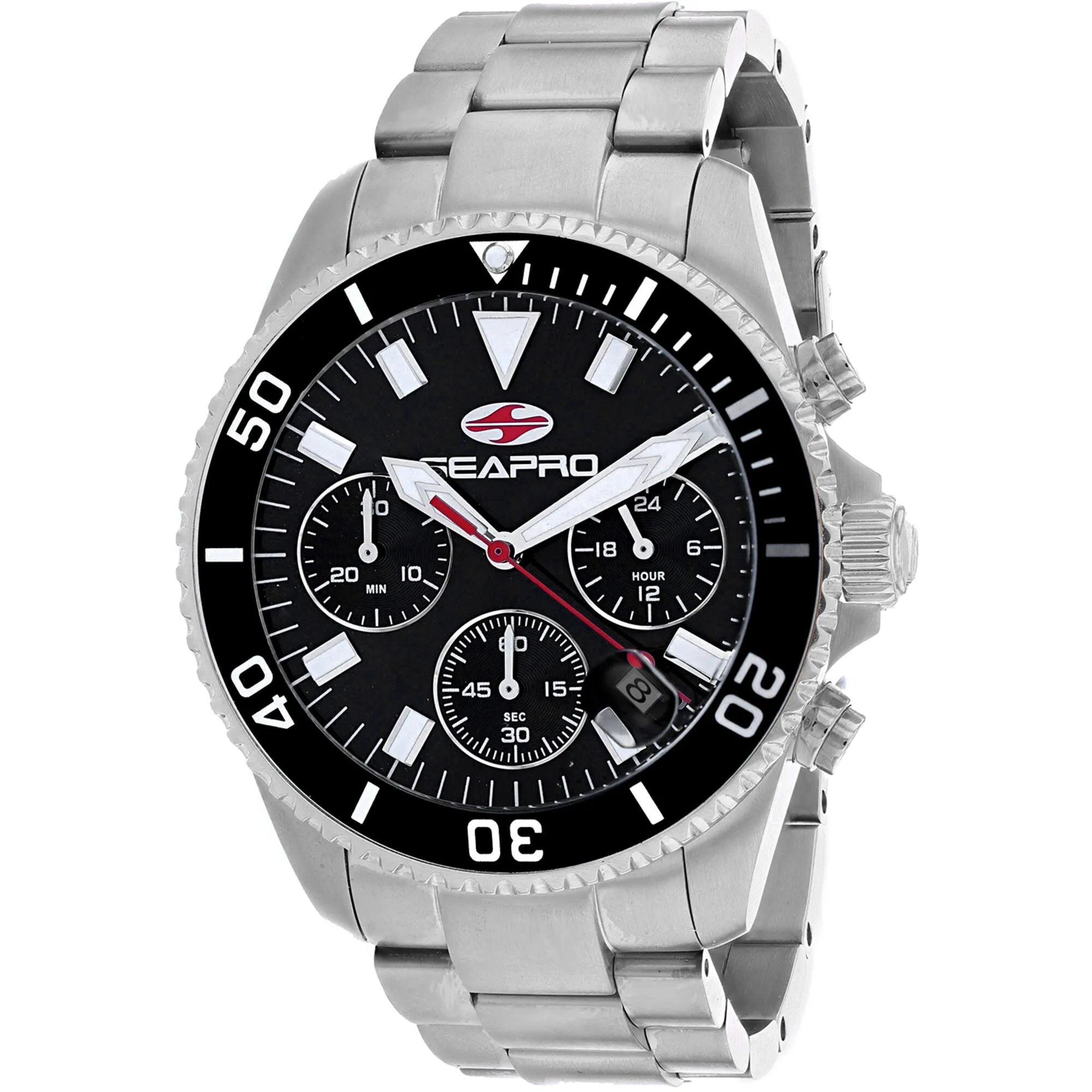 Seapro Men's Watch - Scuba 200 Chrono Black Dial Stainless Steel Bracelet | SP4351 Luxury Quartz Watch Quartz Watch Sale